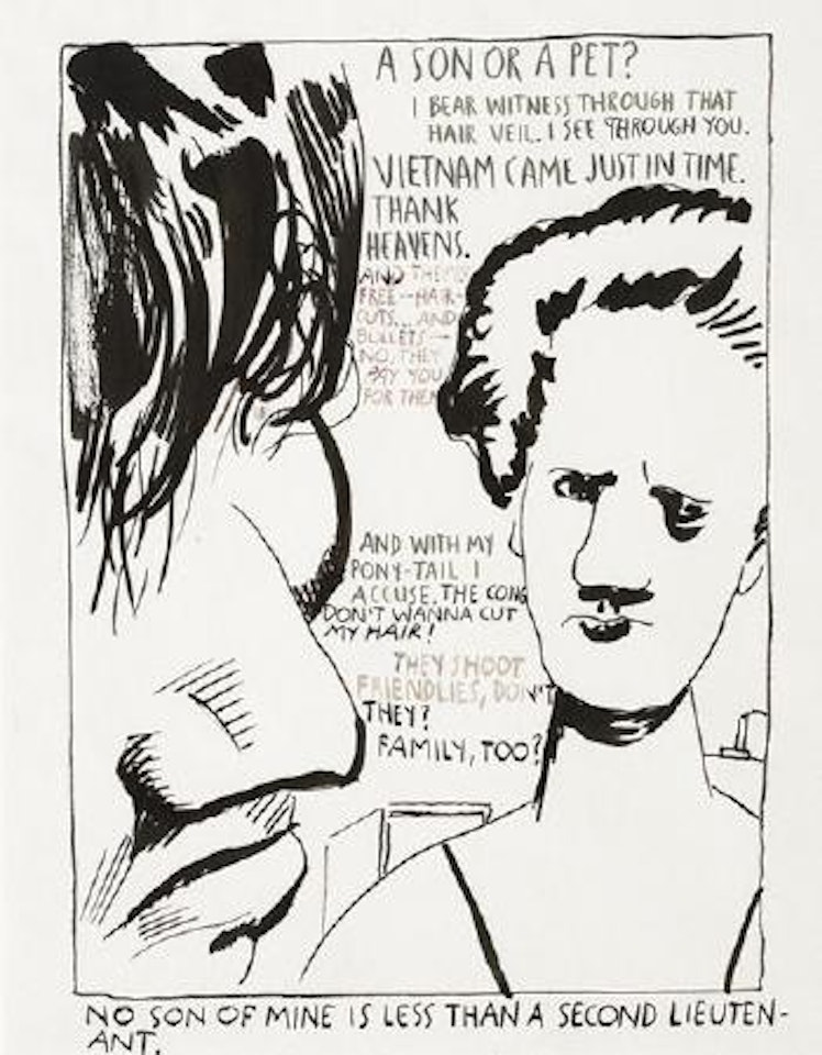 No Title (A son or a pet?) by Raymond Pettibon