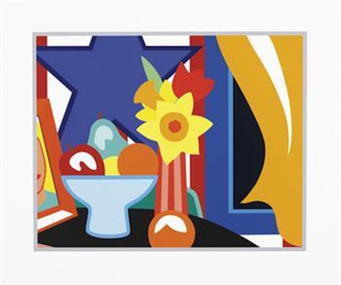 Still Life Blowing with Curtain (Orange) by Tom Wesselmann