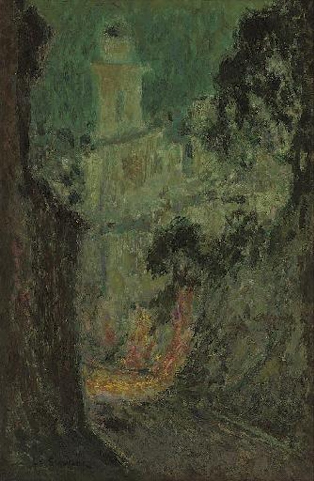 La rue au clair de lune, Villefranche-sur-Mer by Henri Le Sidaner