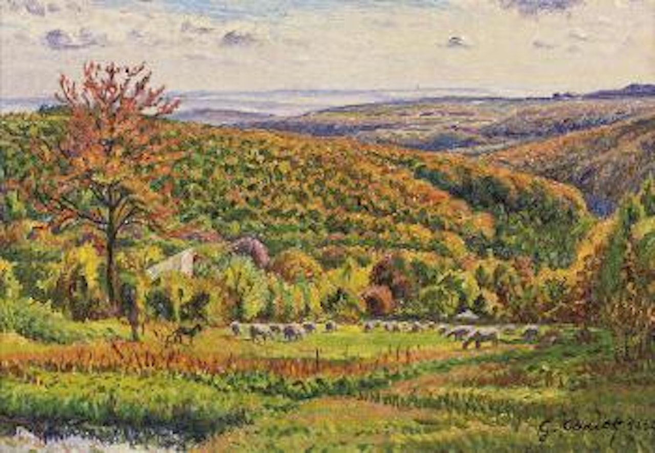 Paysage aux moutons by Gustave Cariot