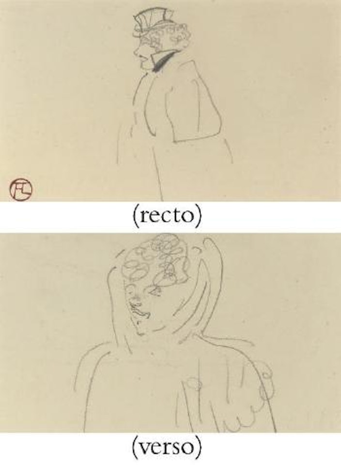 Réjane dans Madame sans-gène (recto); Tête de femme (verso) by Henri de Toulouse-Lautrec