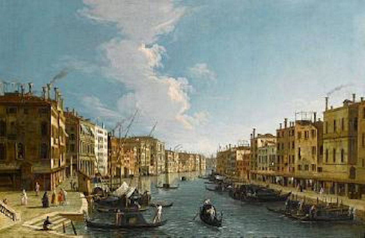 The Grand Canal, Venice, from the Rialto Bridge towards Palazzo Foscari by Apollonio Domenichini