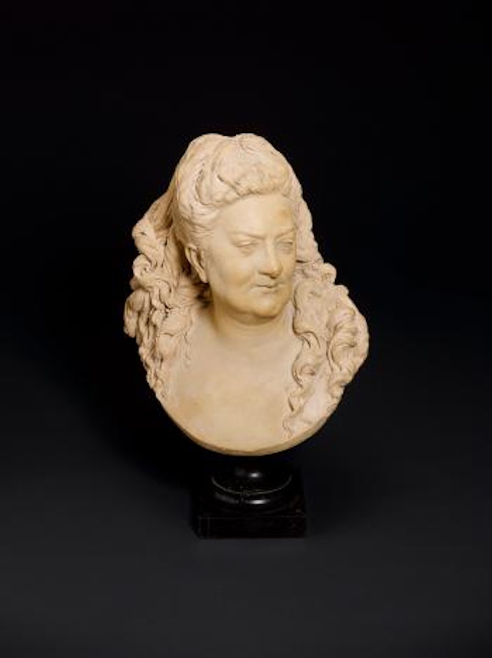 A terracotta bust of a noble woman by Albert-Ernest Carrier-Belleuse
