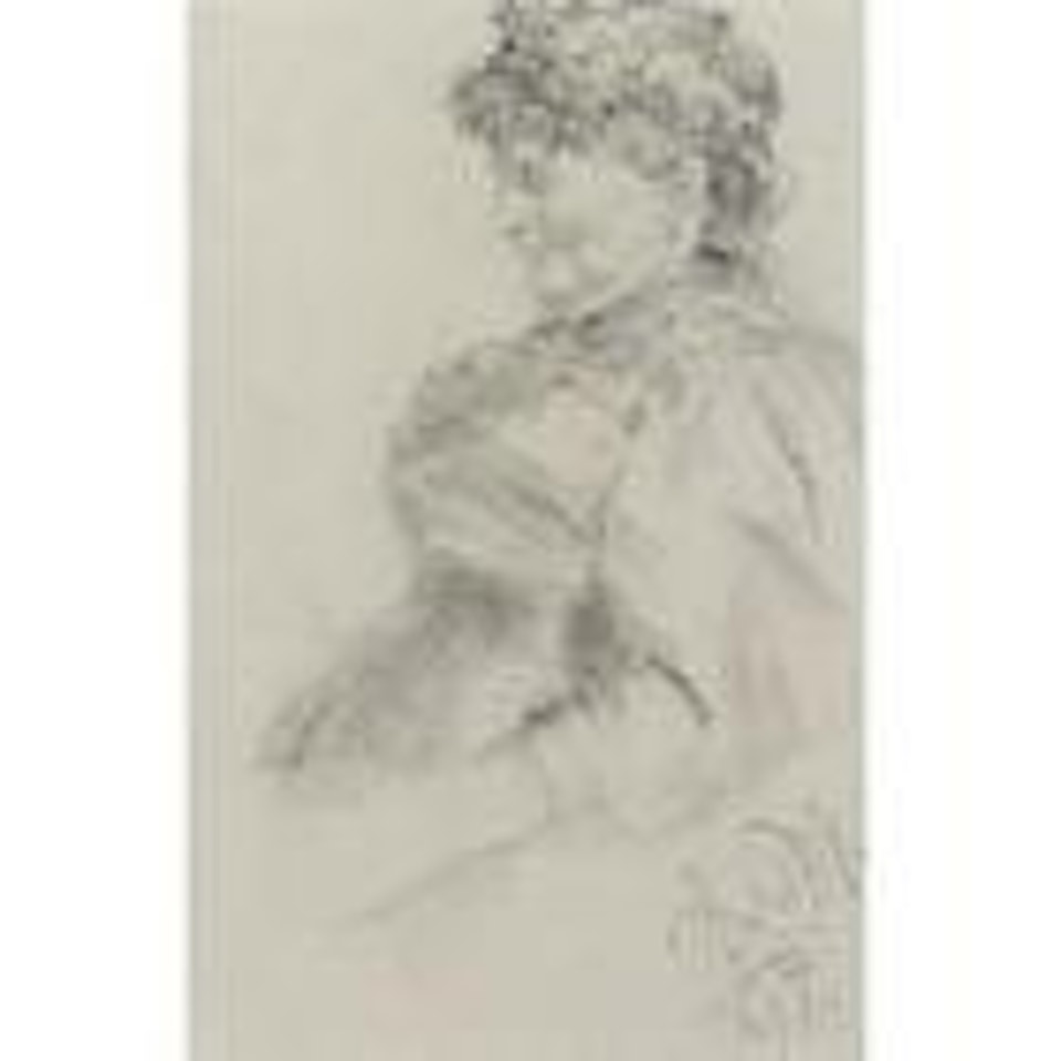 Profile Of A Seated Woman by Adolph Menzel