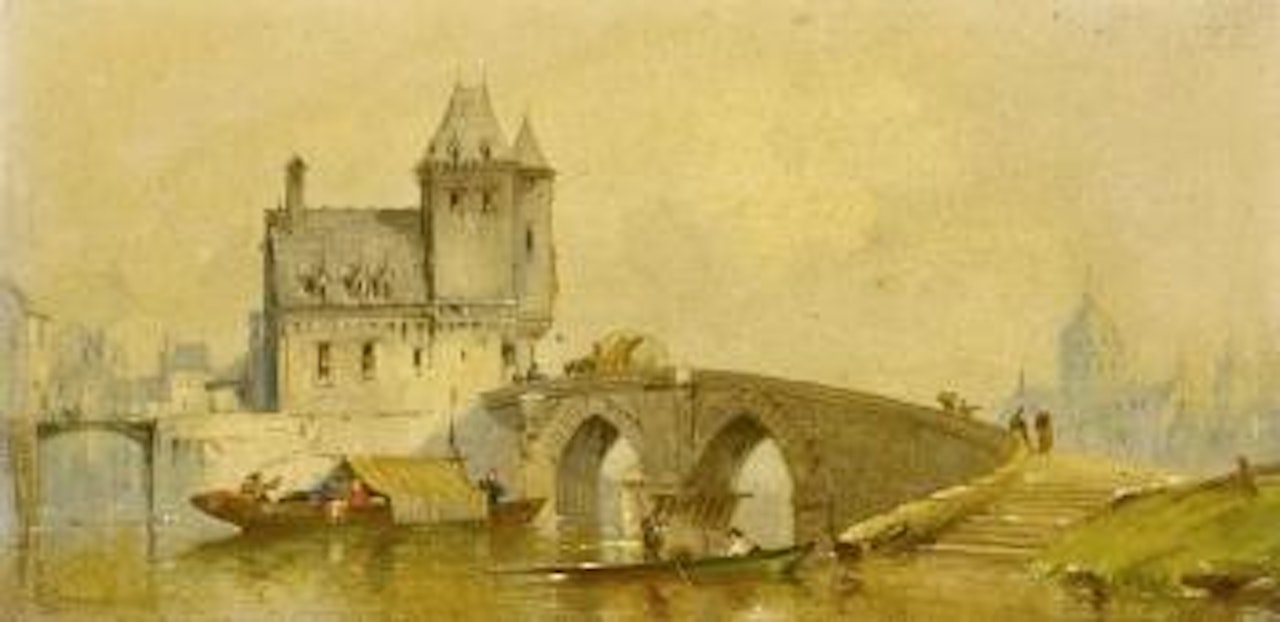 Ansicht einer alten Hafenstadt by Edward William Cooke