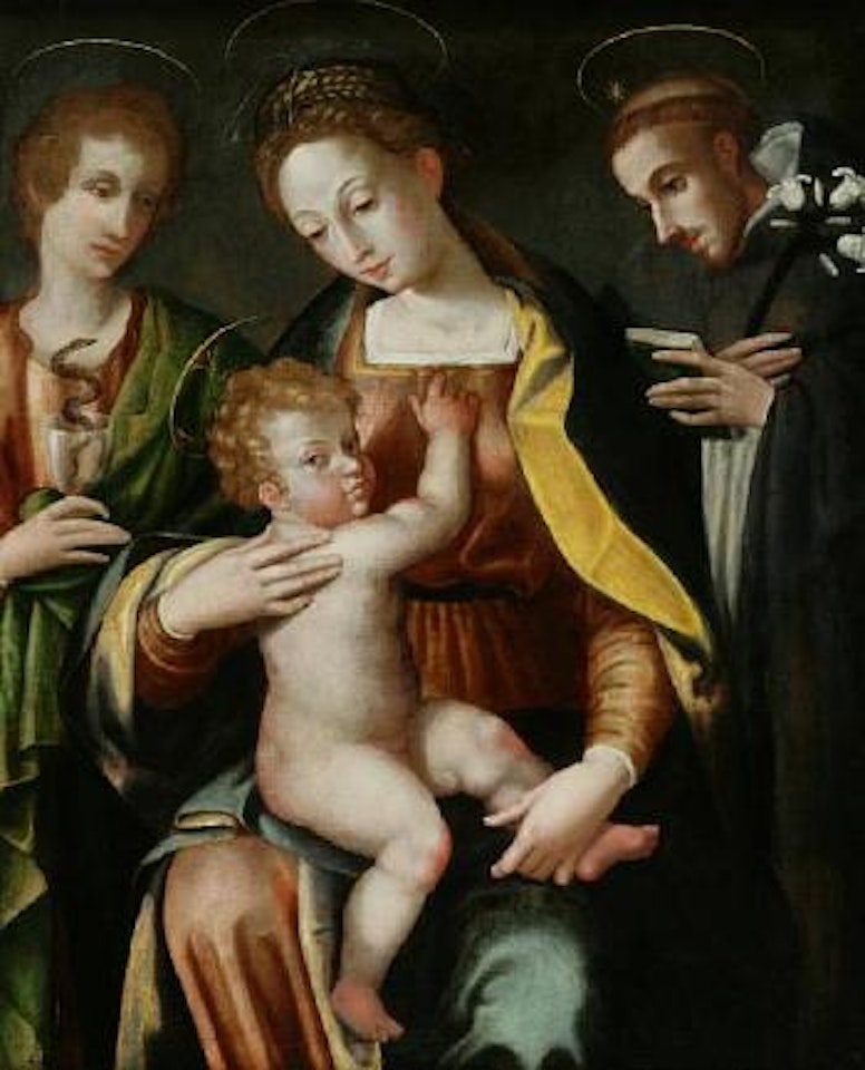 The Virgin and Child with Saint John the Evangelist and Saint Dominic by Florentine School