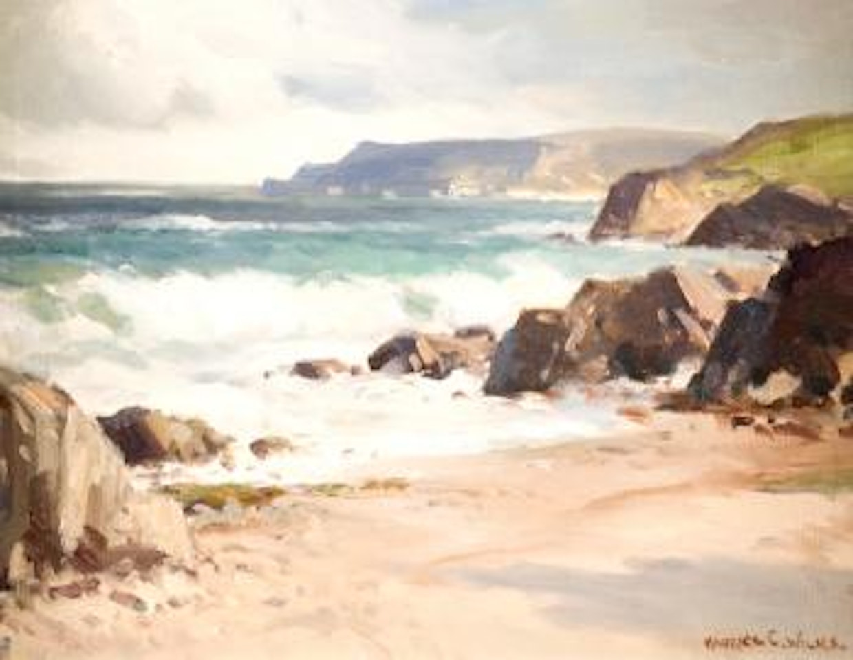 Rough seas, Cushendun by Maurice Canning Wilks