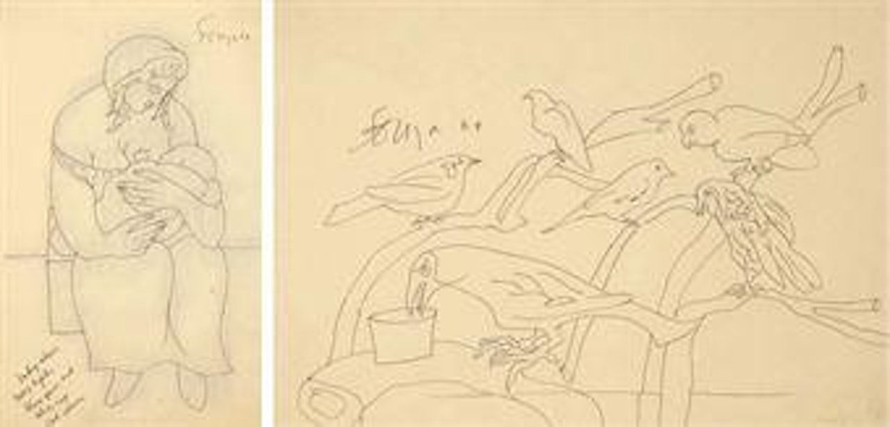 Untitled (Mother and Child; Birds) by Francis Newton Souza