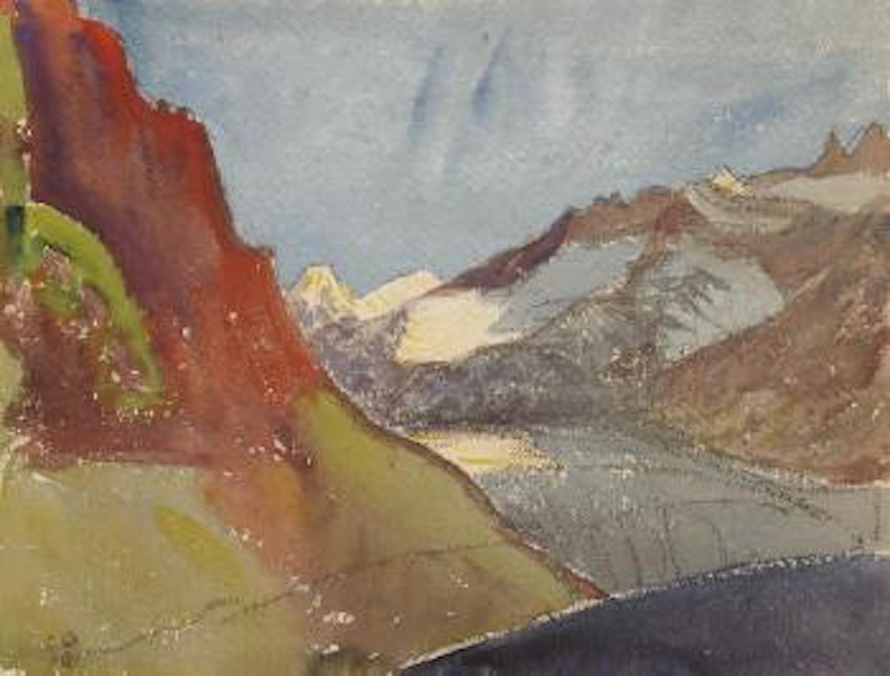 Blick oberhalb von Maloja ins Engadin mit Silsersee by Cuno Amiet