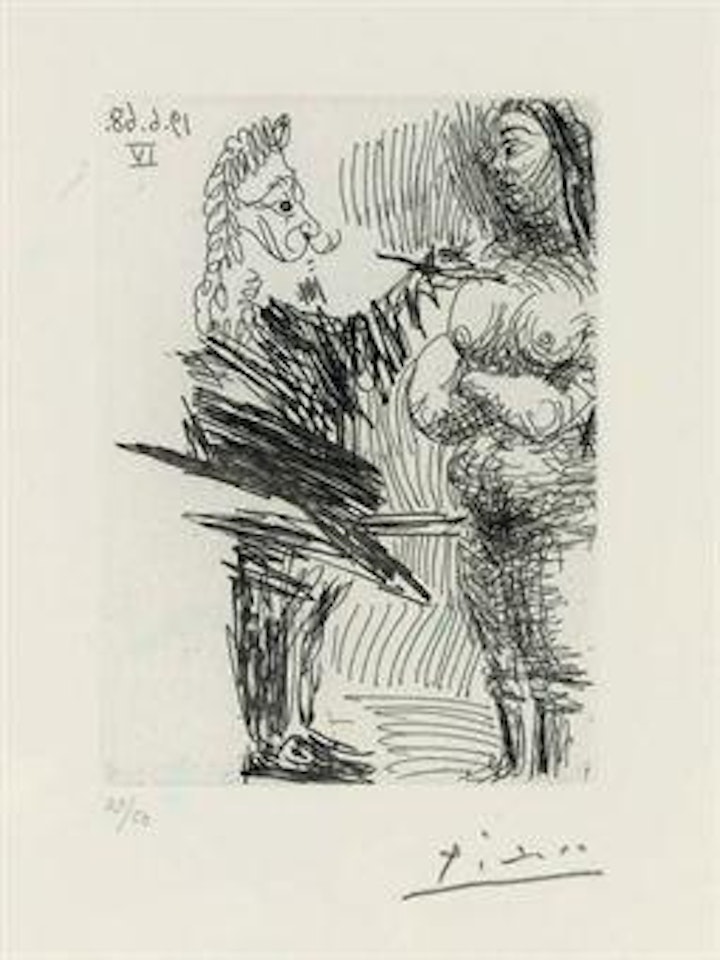 Peintre peignant le Sein de son ModÃ¨le, from: SÃ©ries 347 (B. 1647; Ba. 1662 Bb1) by Pablo Picasso