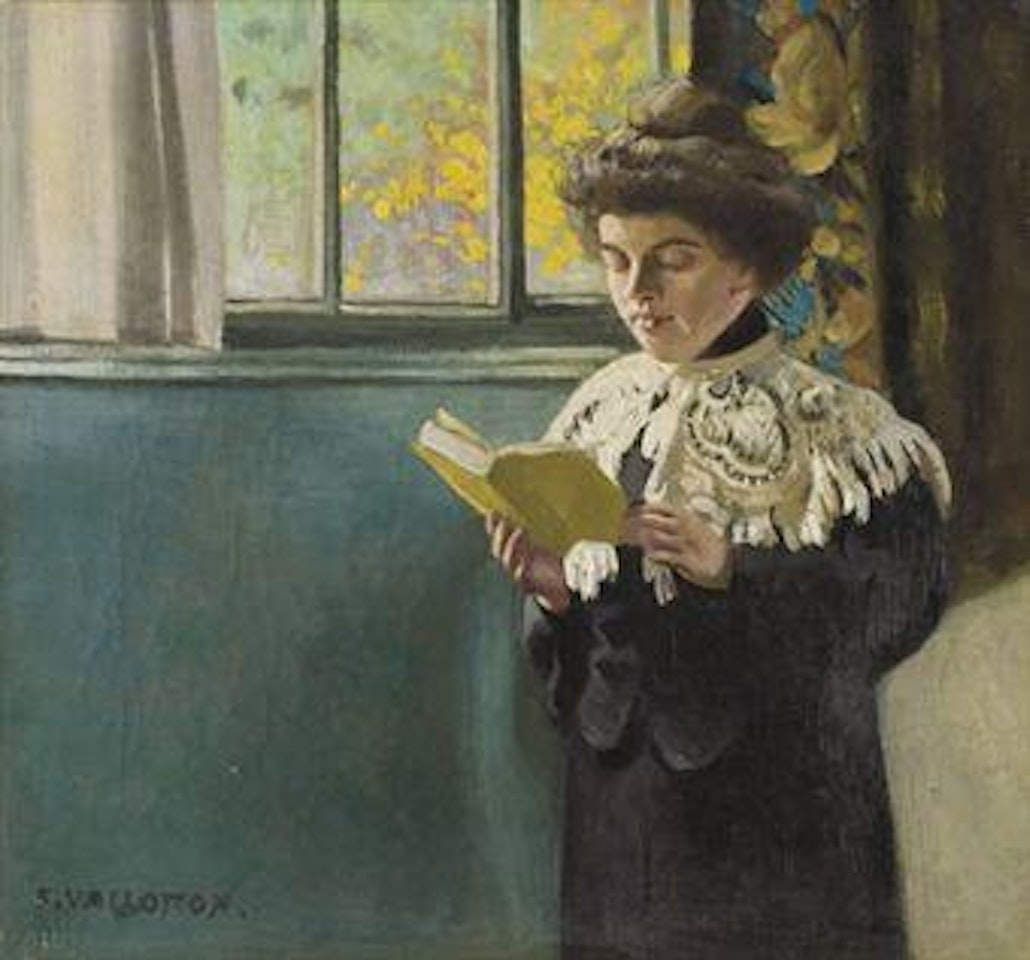 Femme lisant à la fenêtre by Félix Vallotton