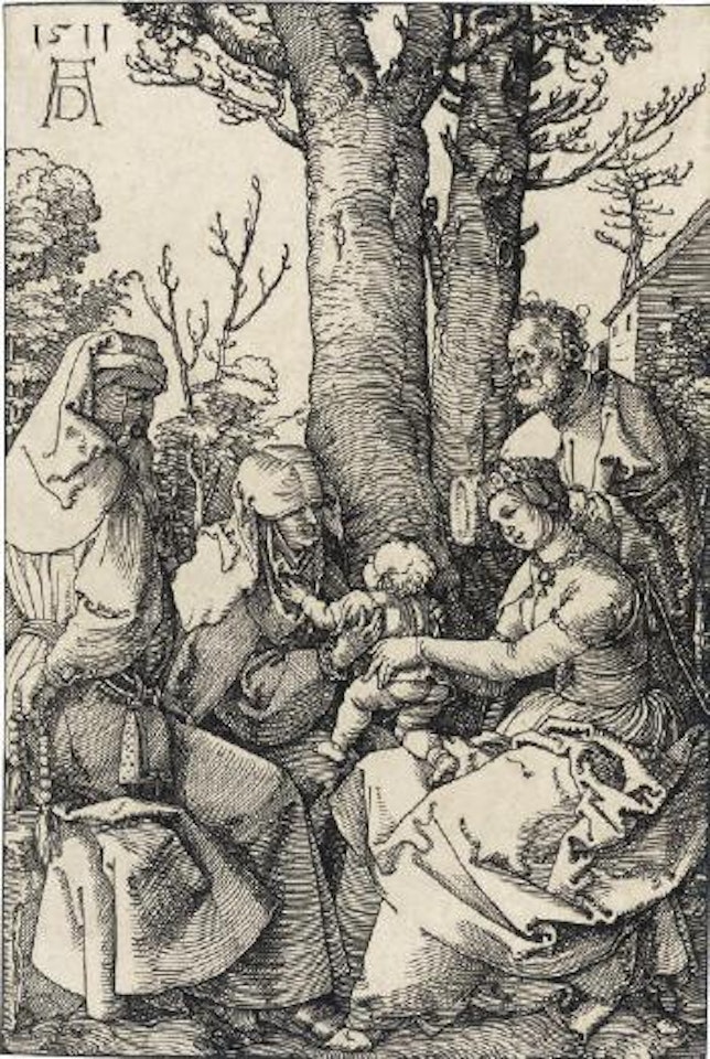 The Holy Family with Joachim and Anne under a Tree (B. 96; M., Holl. 215; S.M.S. 226) by Albrecht Dürer