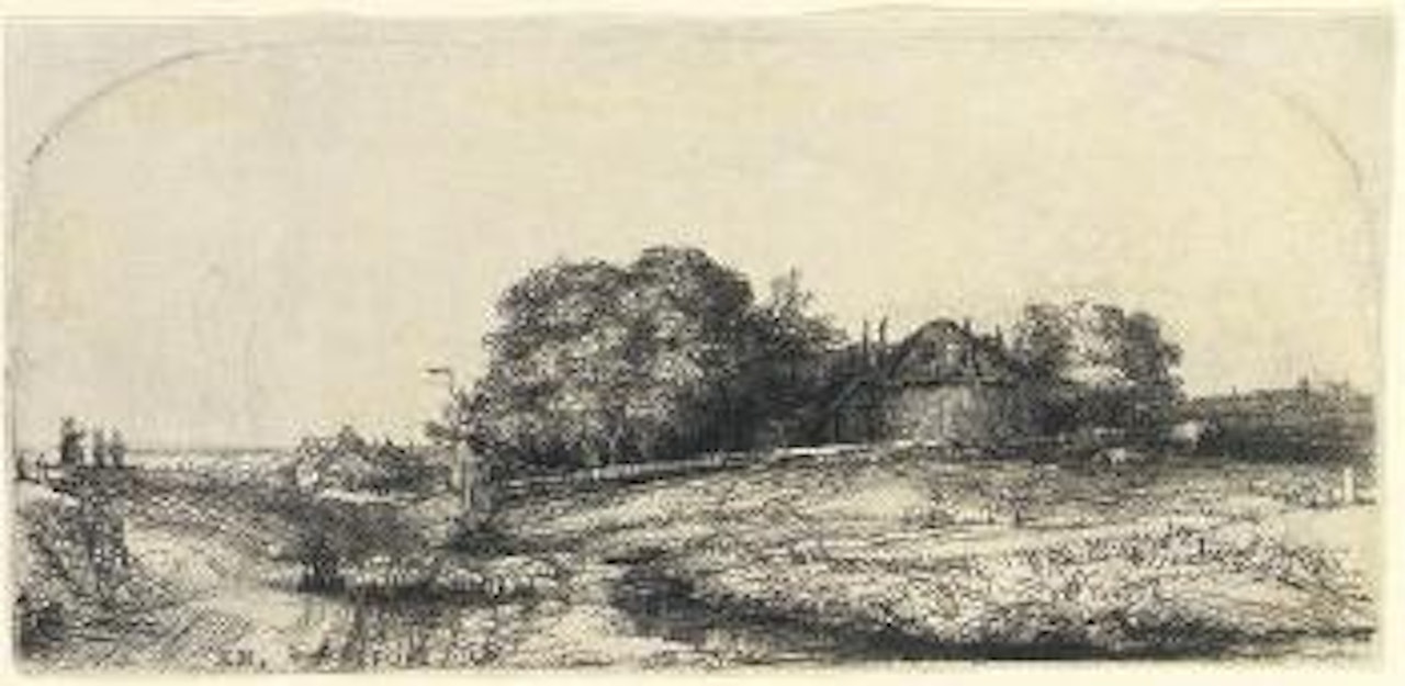 Landscape with a Haybarn and a Flock of Sheep (B., Holl. 224; H. 241) by Attributed to Rembrandt Harmensz van Rijn