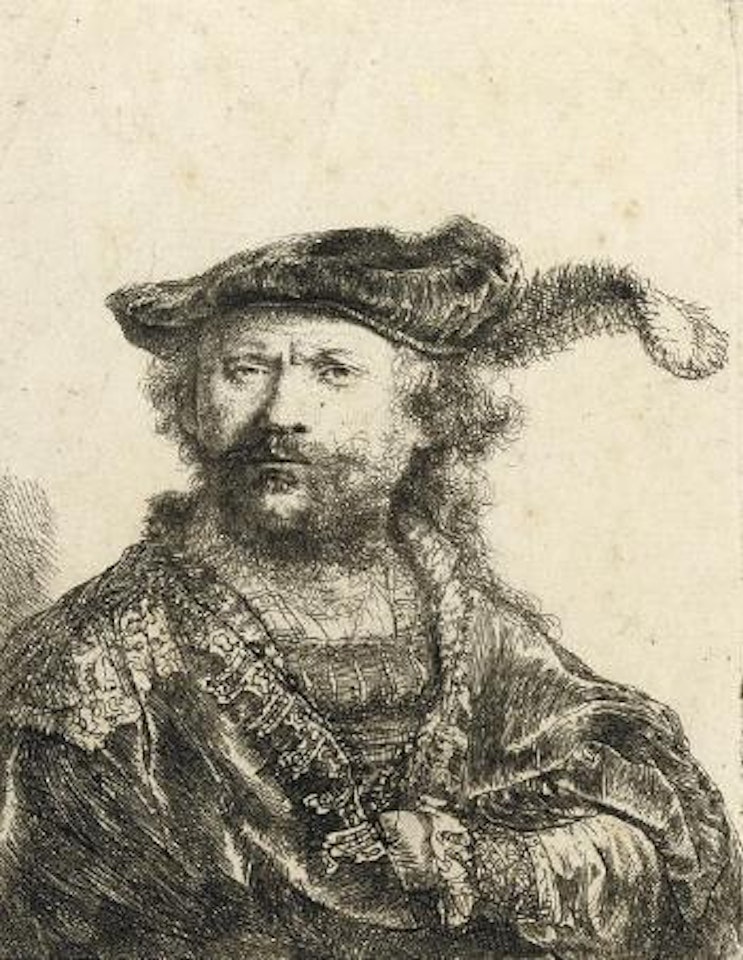 Self-Portrait in a velvet Cap with Plume (B., Holl. 20; H. 156) by Attributed to Rembrandt Harmensz van Rijn