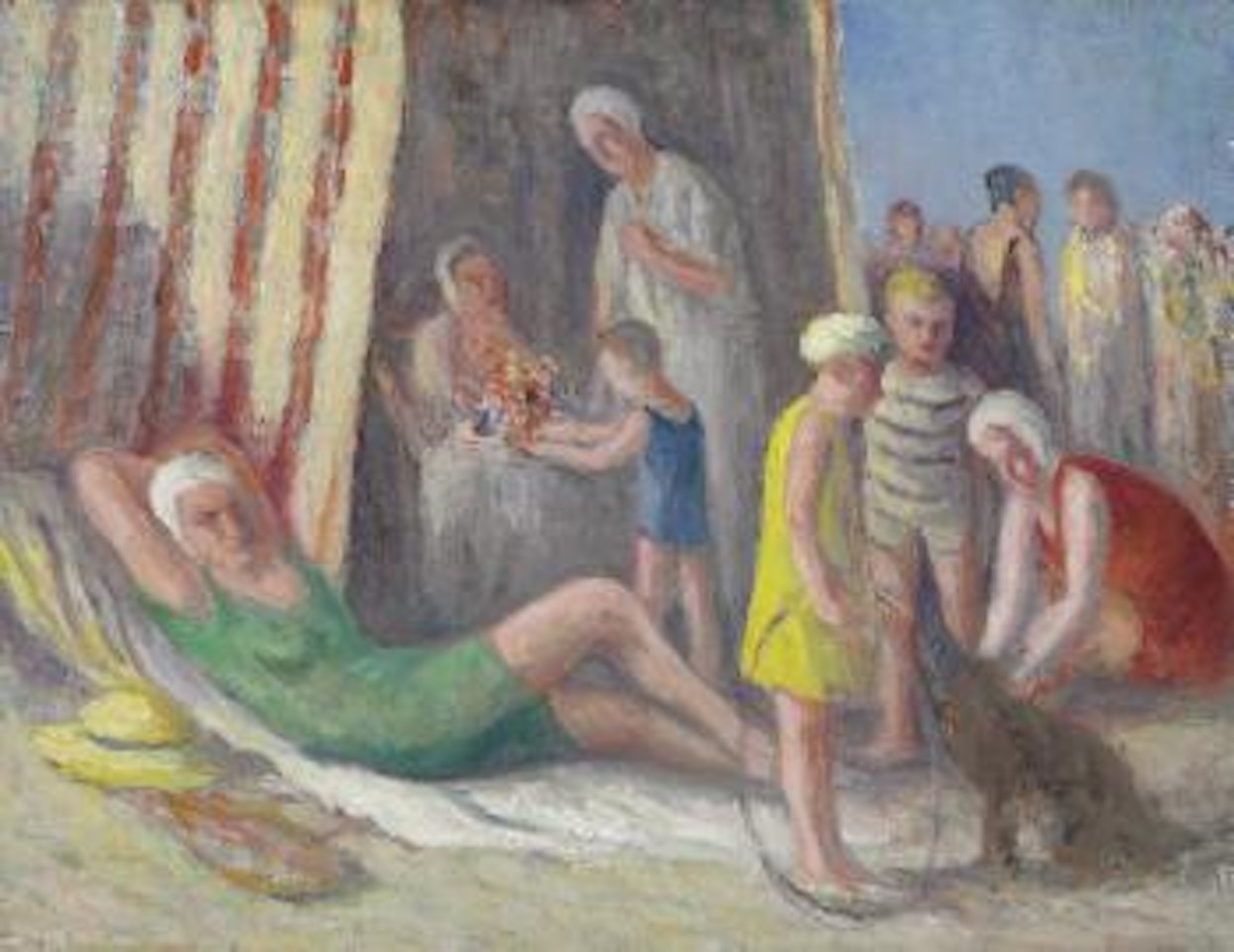 Sur la plage du Tréport by Maximilien Luce