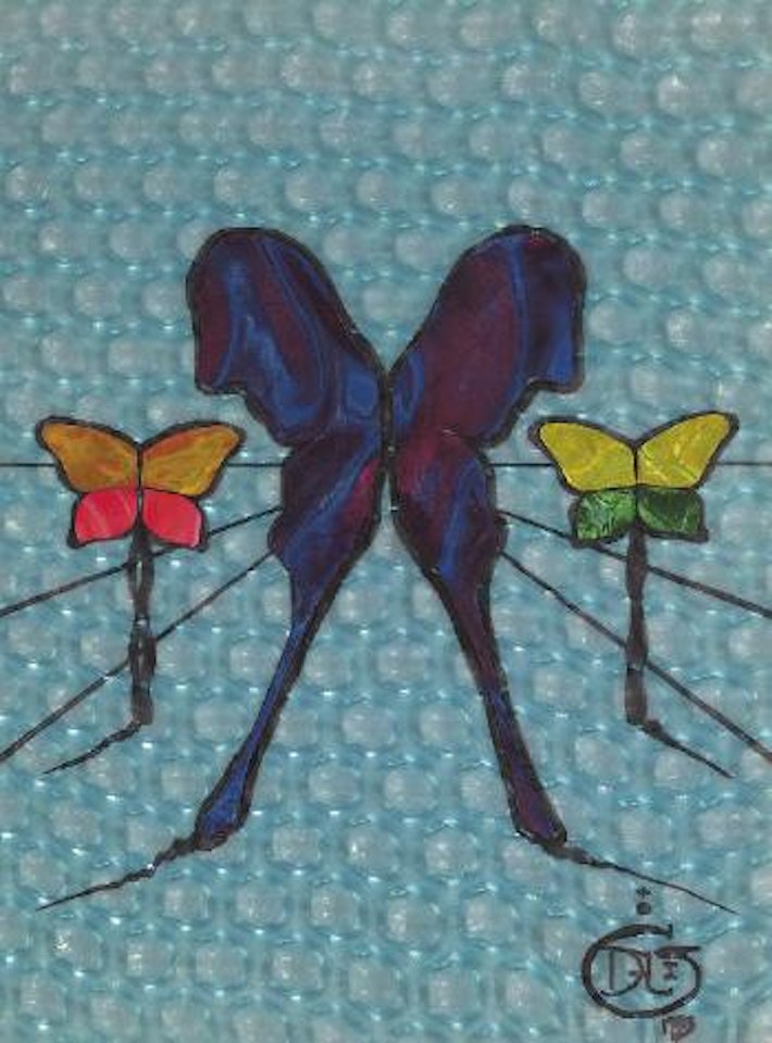 Papillons psychédélique, projet pour une lithographie by Salvador Dali