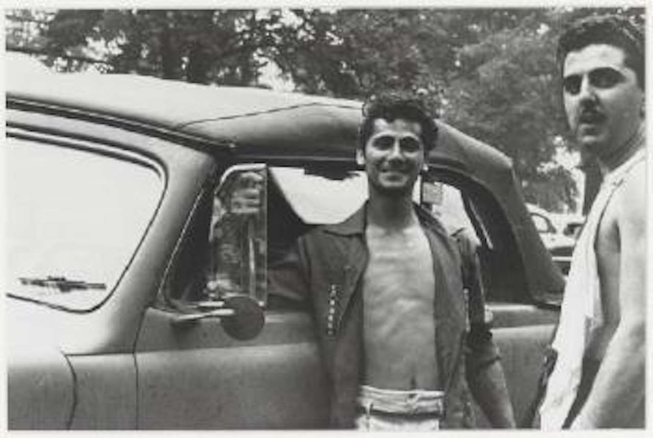 Two men and a car by Robert Frank
