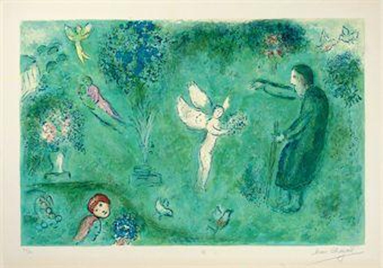 Le Verger de Philétas, from: Daphnis et Chloé (M. 326; cf. C. books 46) by Marc Chagall