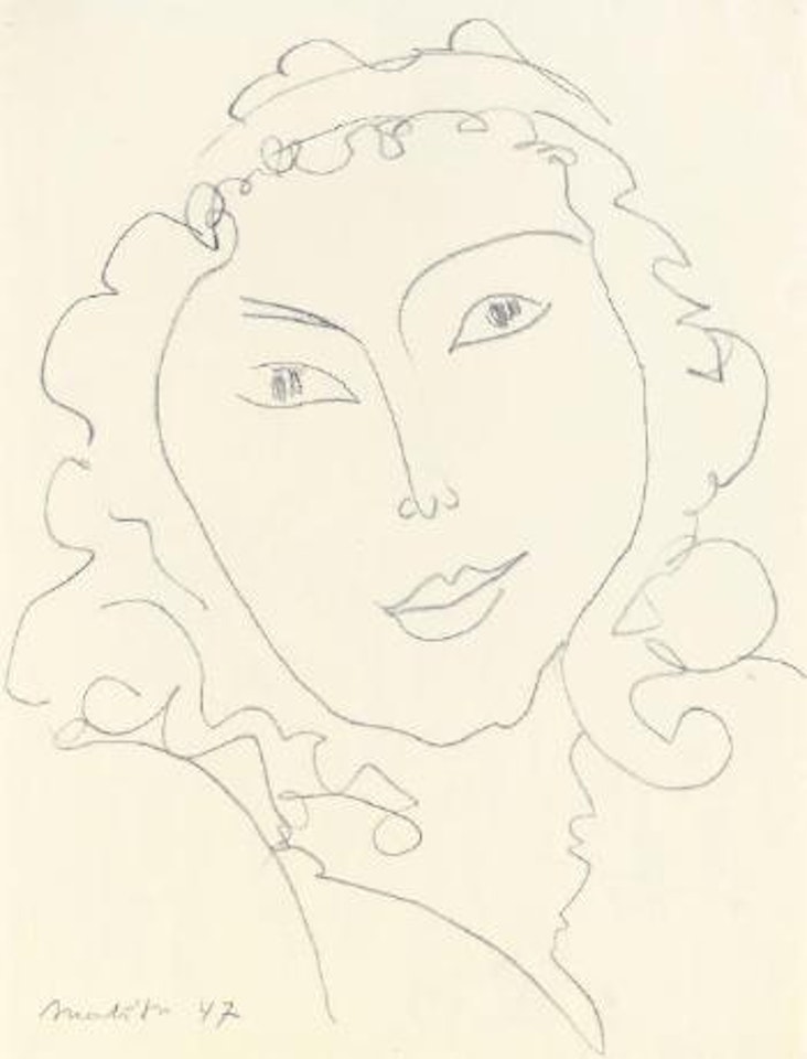 Tête, cheveux bouclés by Henri Matisse
