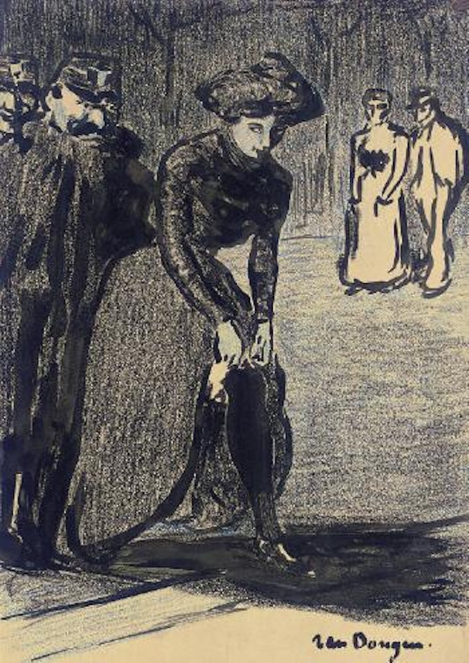 Femme ajustant les bas by Kees van Dongen