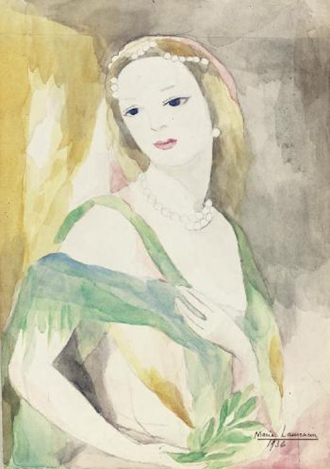 Femme en vert aux perles by Marie Laurencin