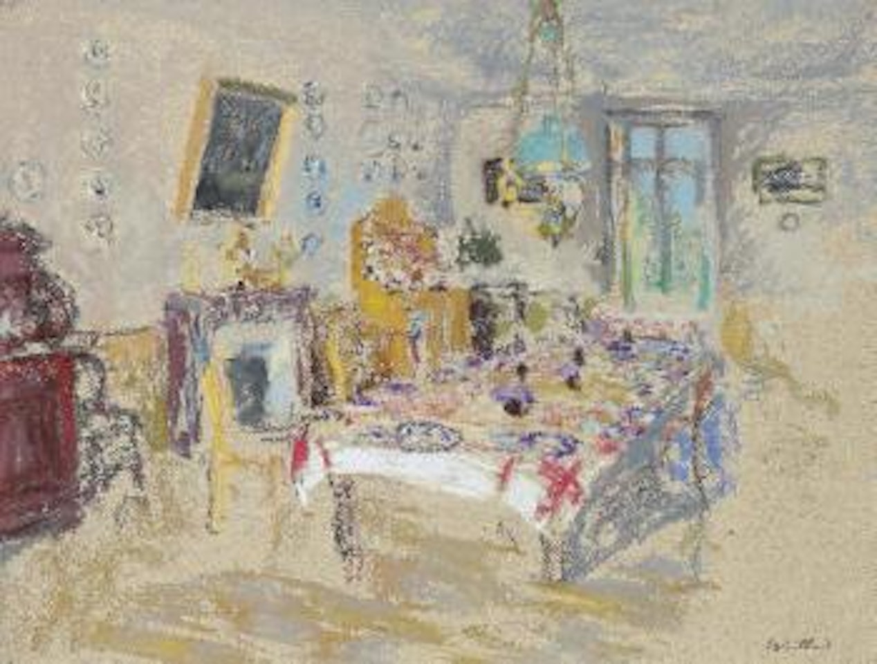 La nappe à carreaux rouges by Édouard Vuillard