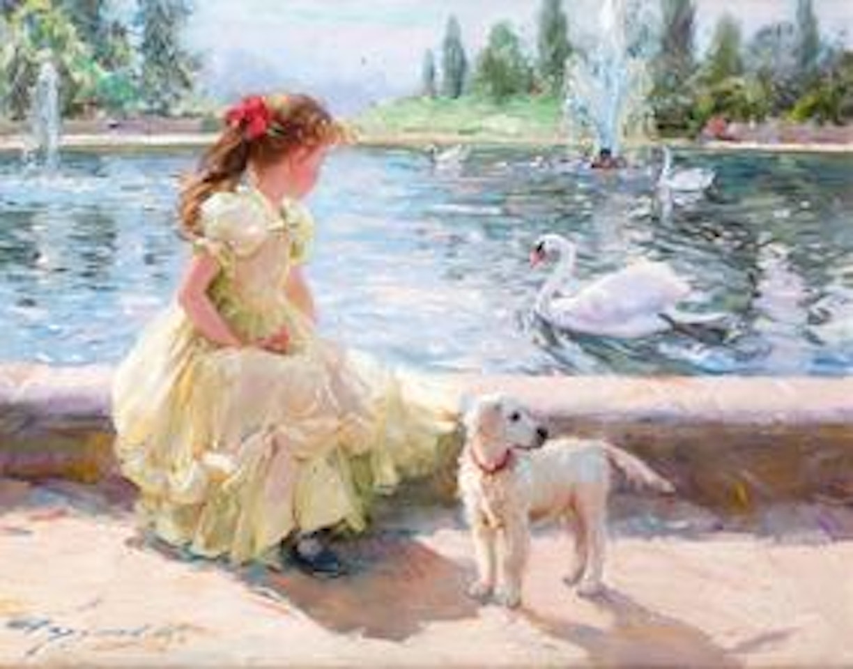Junto a la fuente by Constantin Razoumov