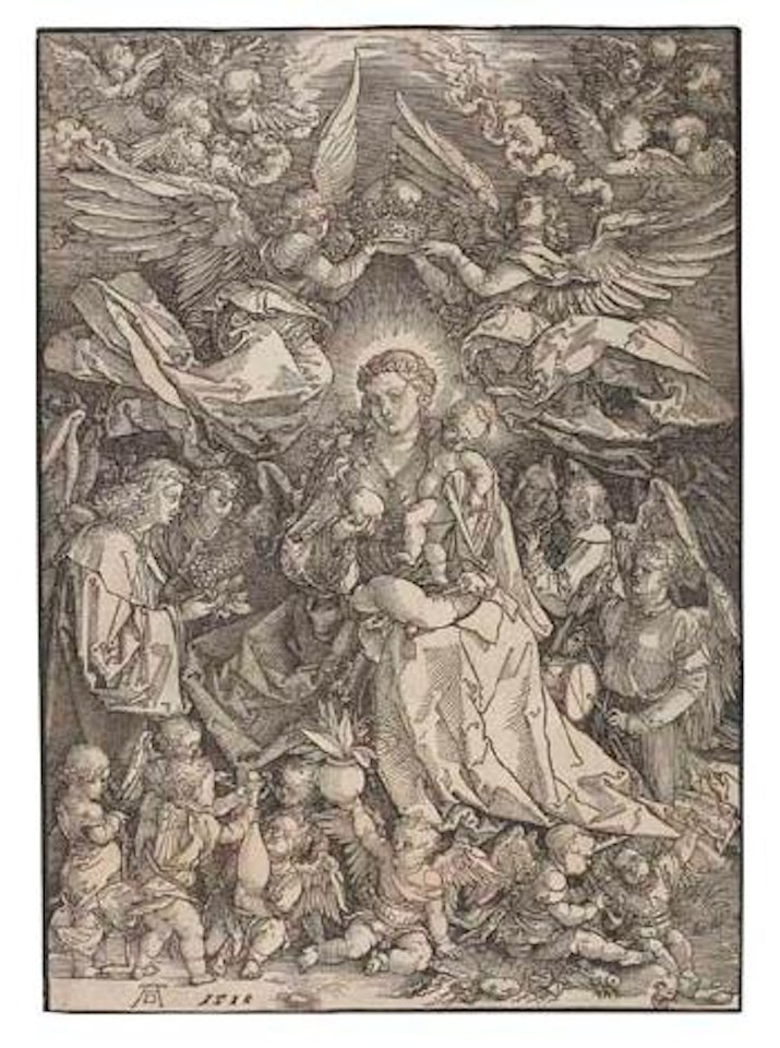 The Virgin surrounded by many angels by Albrecht Dürer
