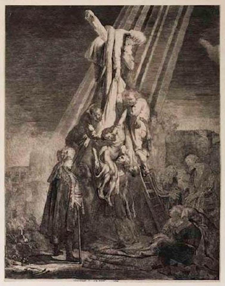The descent from the cross by Attributed to Rembrandt Harmensz van Rijn