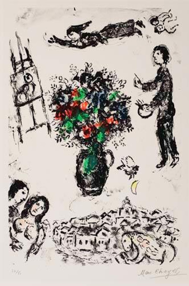 Bouquet sur la ville by Marc Chagall