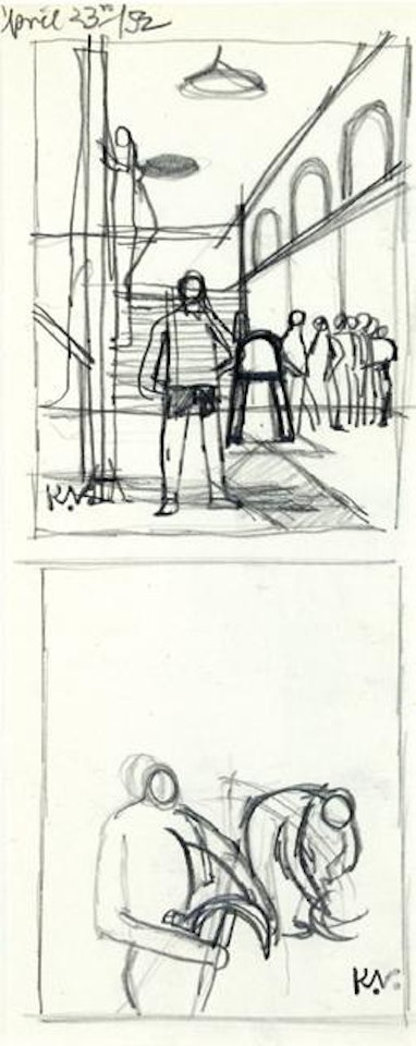 Two studies of male figures by Keith Vaughan