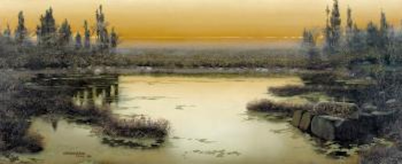 Pontinische Sümpfe im Dämmerlicht by Enrique Serra Y Auqué