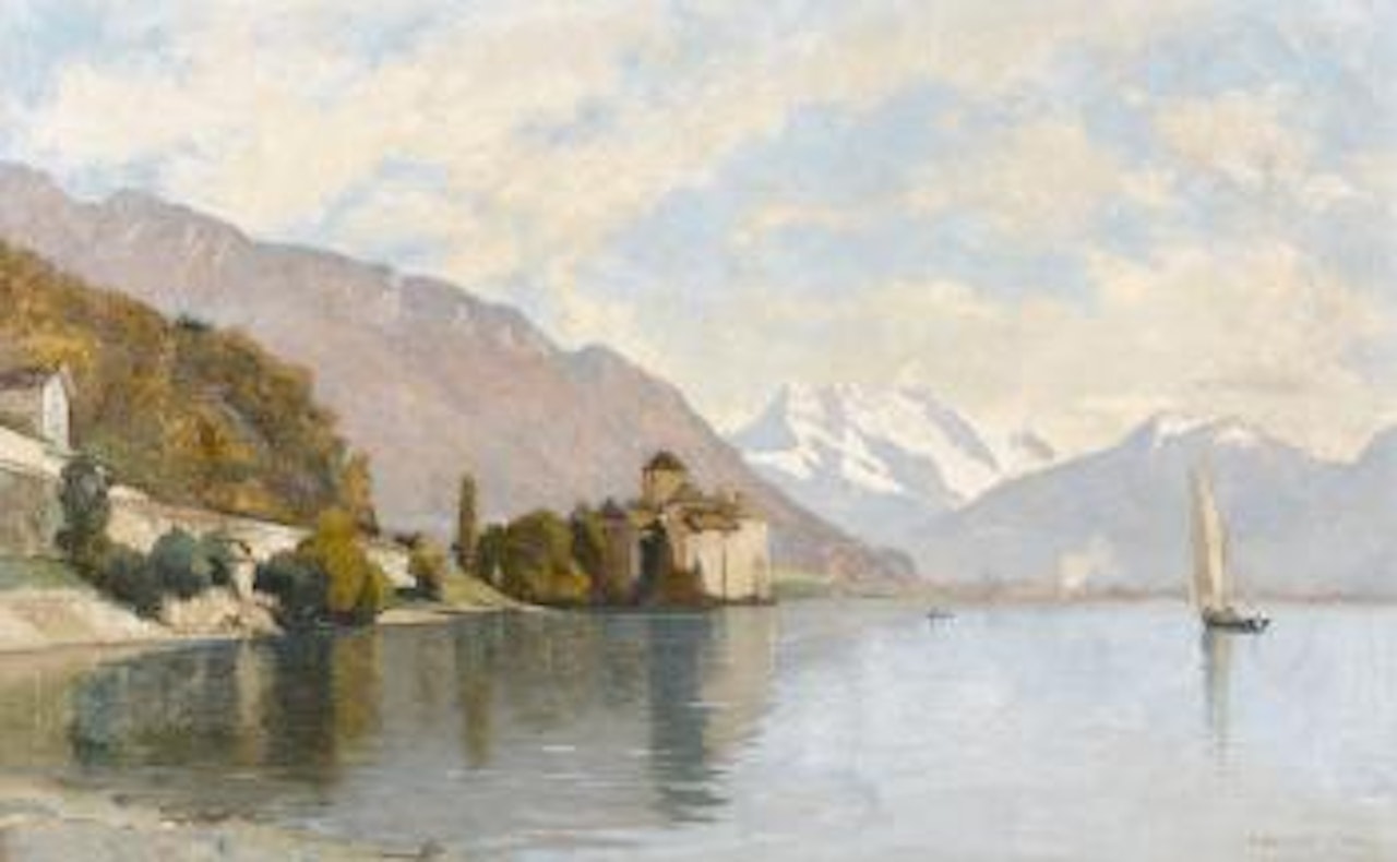 Le Chateau Chillon vu du Bord du Lac by François Bocion