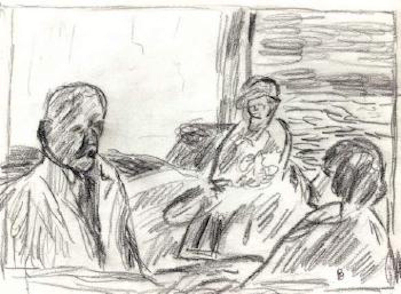 Étude avec trois personnages pour La promenade en mer by Pierre Bonnard