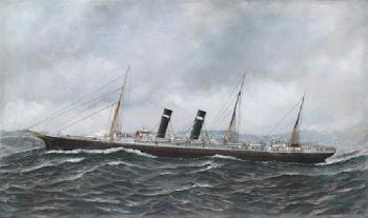 The SS New York outward bound by Antonio Jacobsen