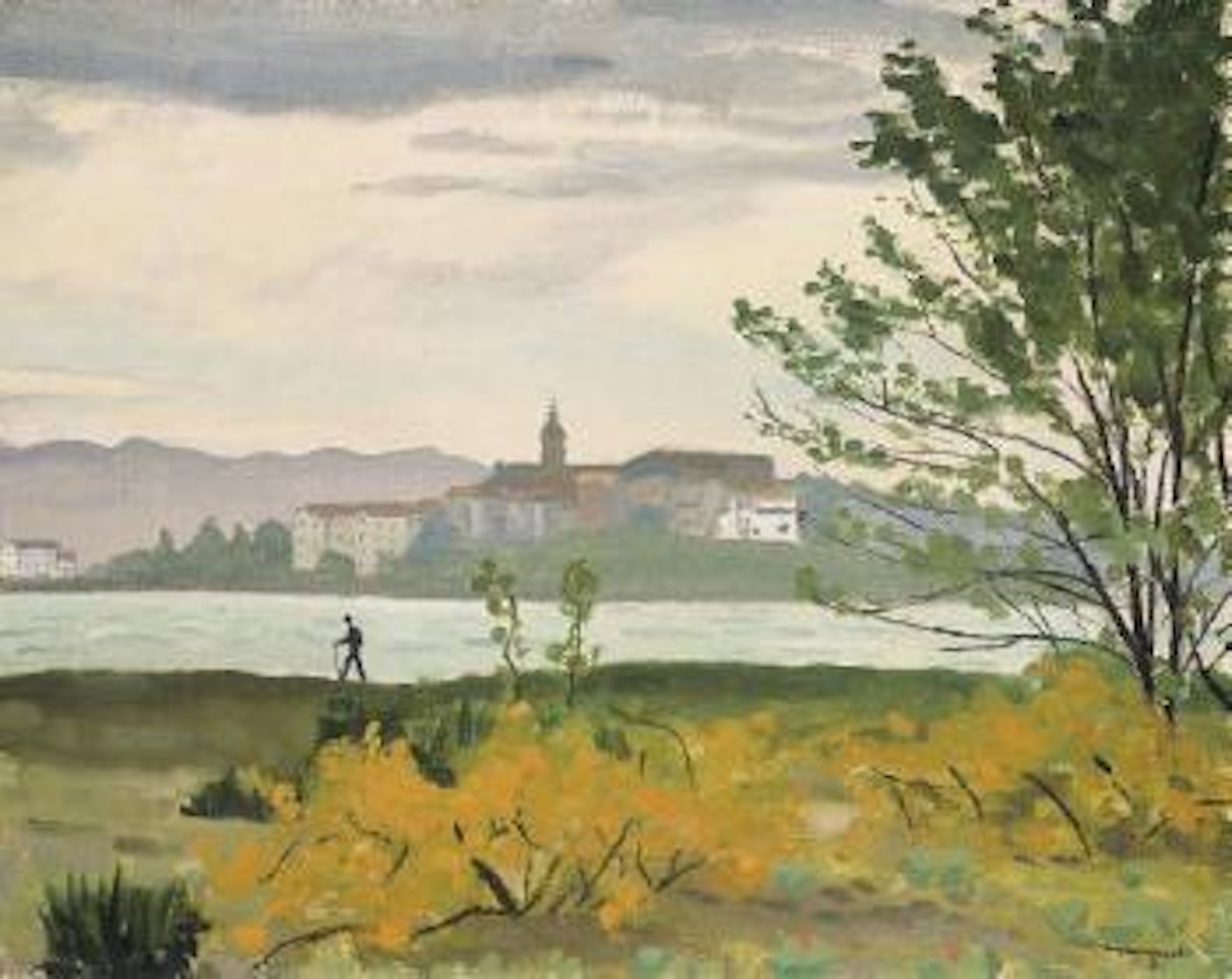 Fontarabie, vue d'Hendaye, le promeneur by Albert Marquet
