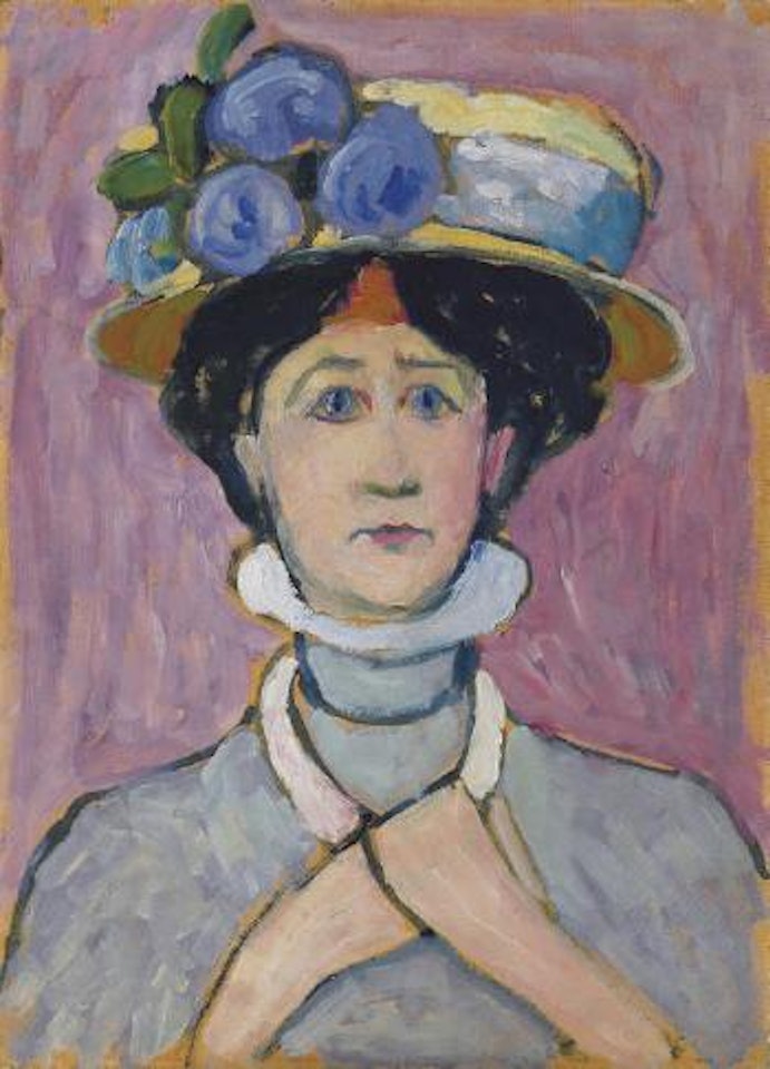 Selbstportrait mit Hut by Gabriele Münter