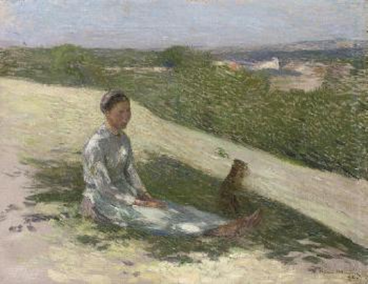 La jeune paysanne et son chien by Henri Jean Guillaume Martin