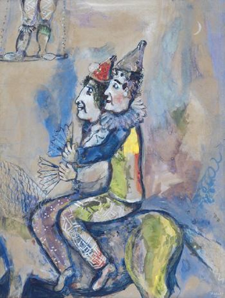 Deux clowns à cheval (Cirque Vollard) by Marc Chagall