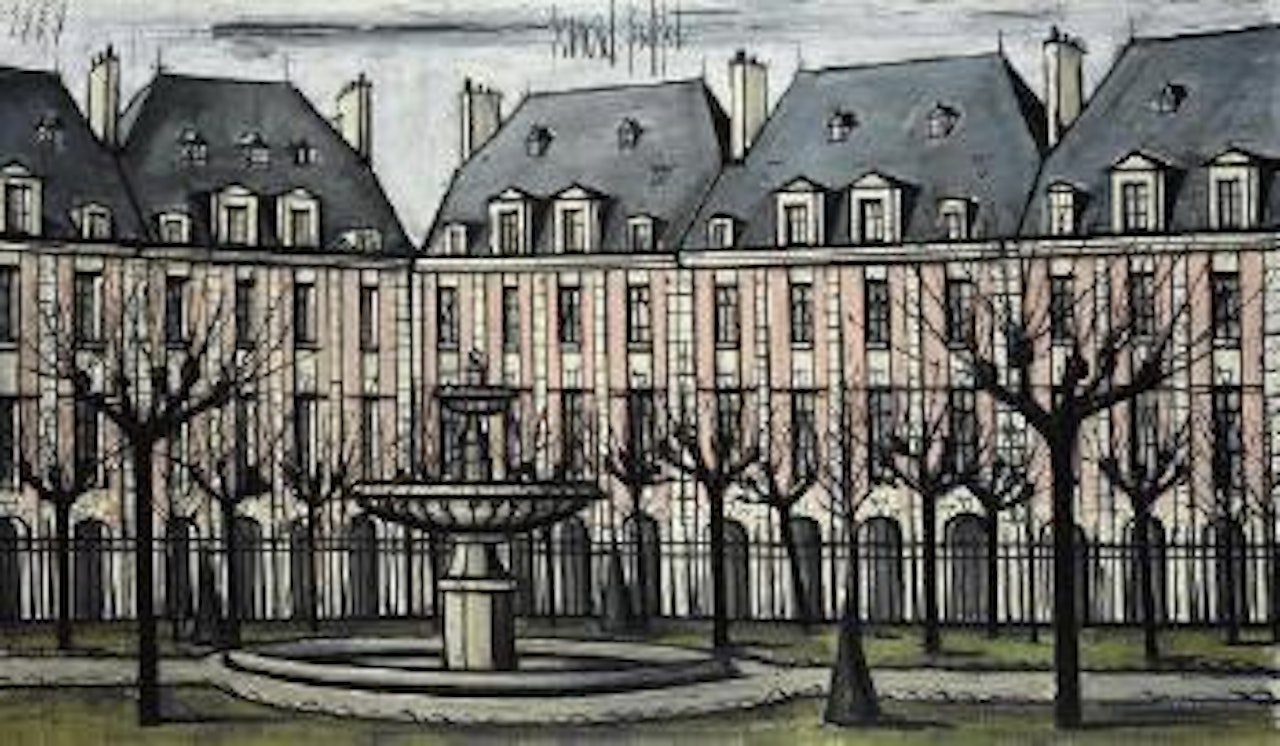 La place des Vosges et la fontaine by Bernard Buffet