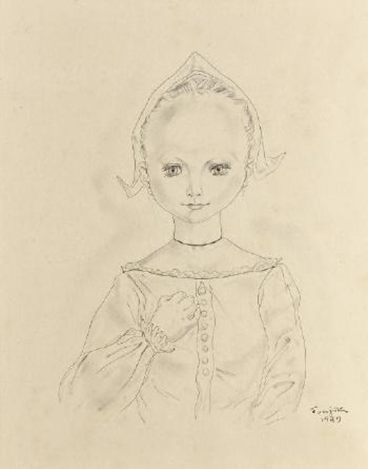 Jeune fille à la coiffe by Leonard Tsuguharu Foujita