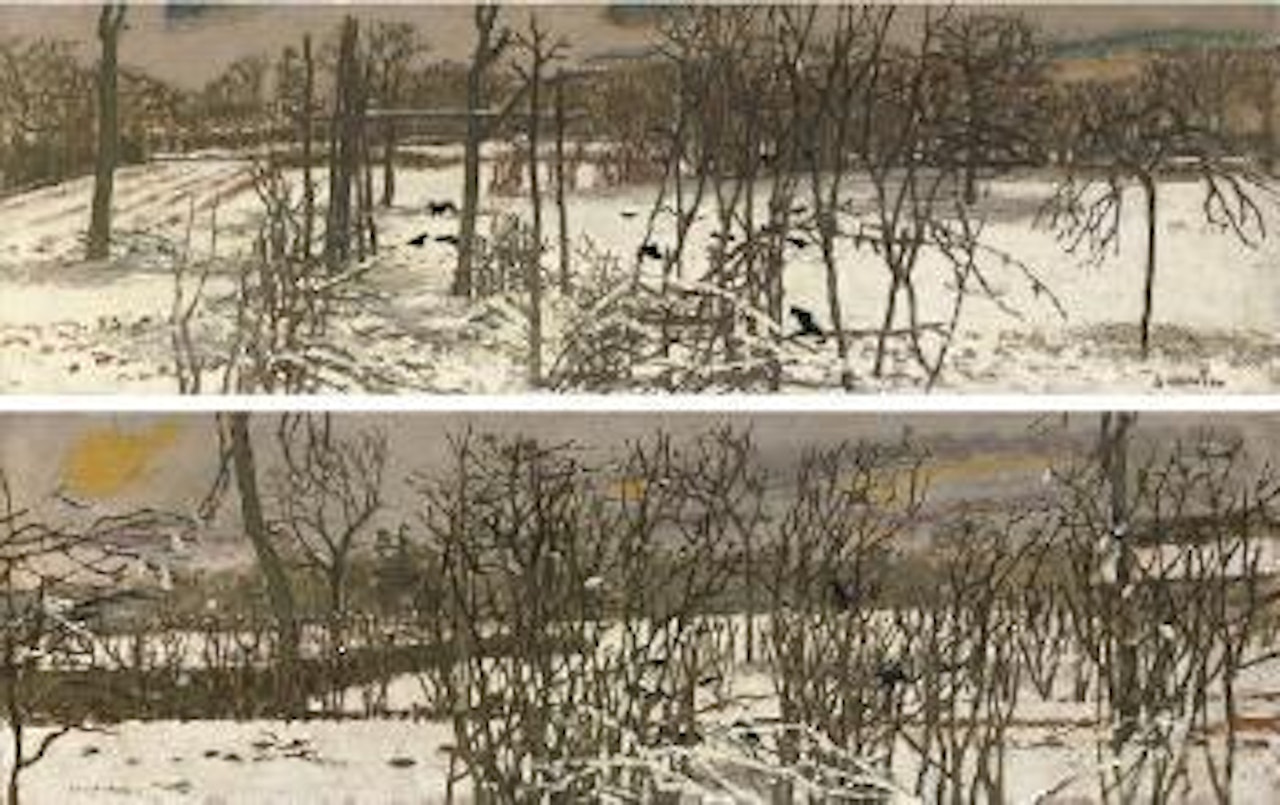 Les corbeaux sur la neige; and Les corbeaux dans les arbres by Maurice Brianchon