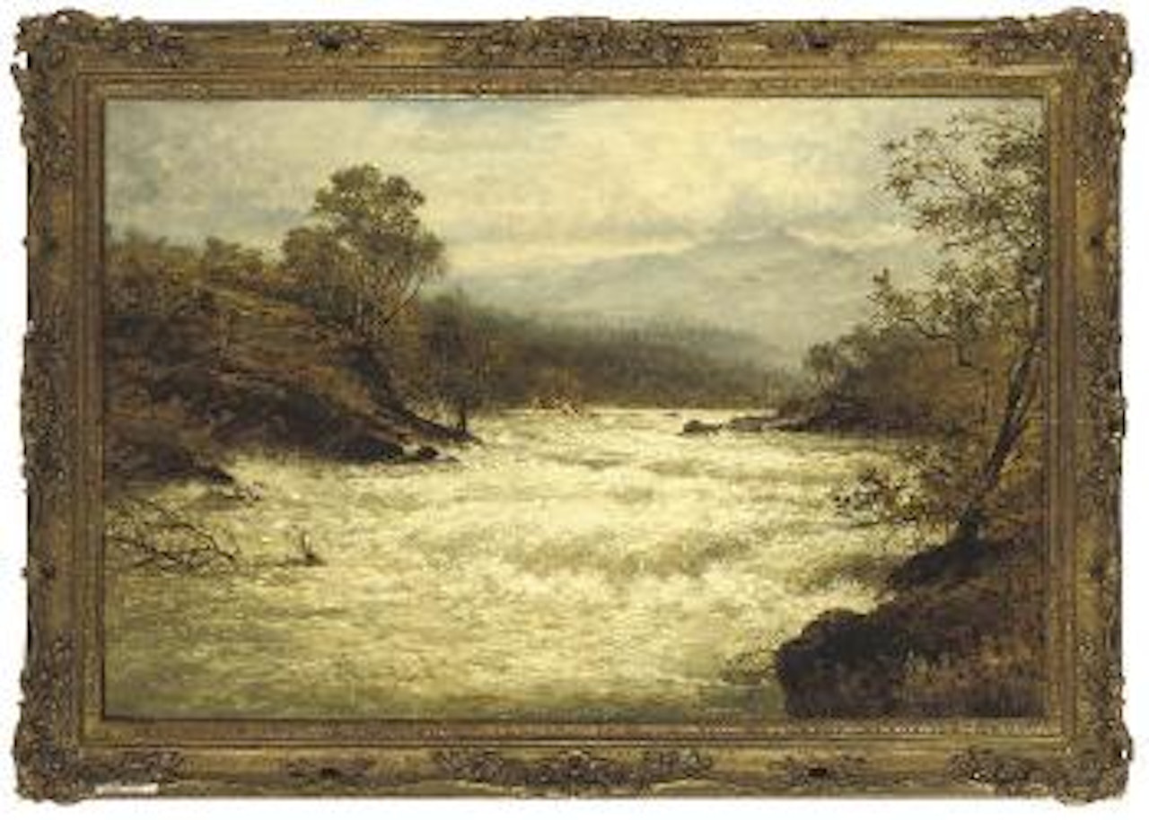 A flood on the Llugwy by Benjamin Williams Leader