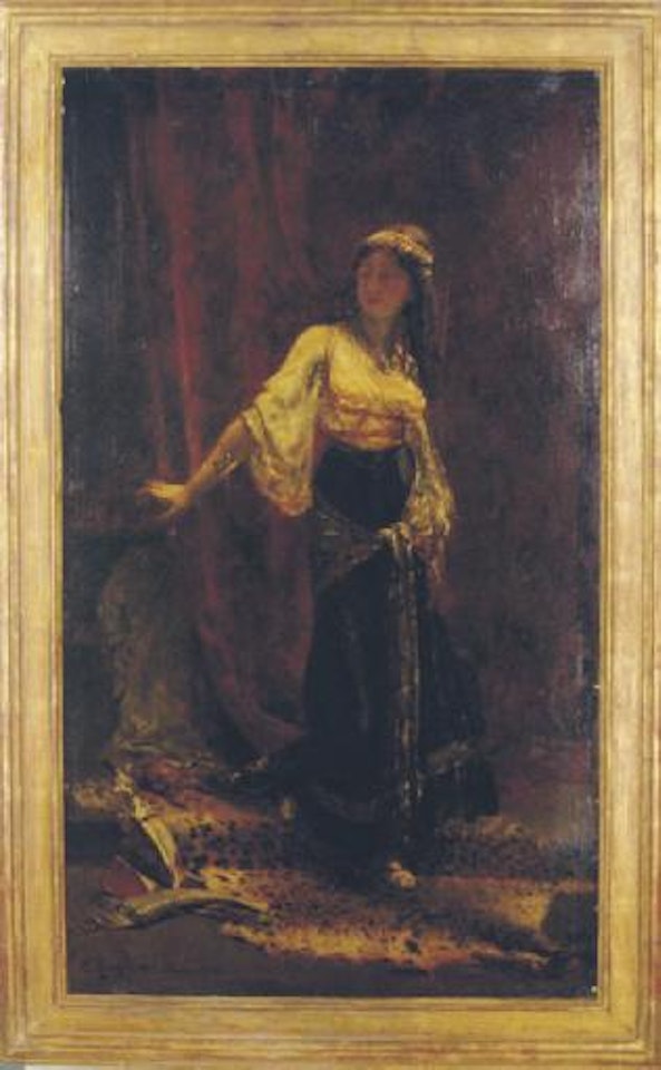 Woman in an Orientalist interior by Edouard Frederic W. Richter