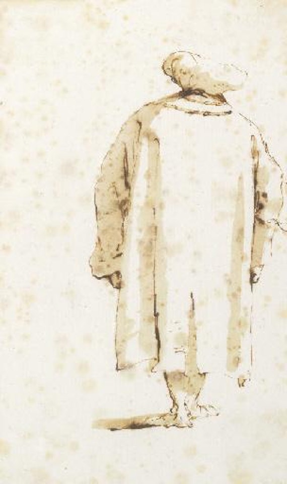 A man wearing a turban, seen from the rear by Giovanni Battista Tiepolo