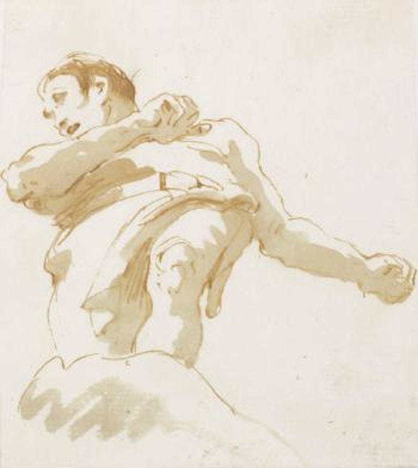 A standing man seen from below by Giovanni Battista Tiepolo