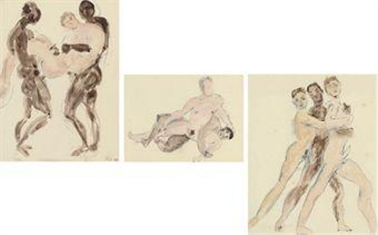 The Threesome; Male Wrestlers; Male chorus line by Duncan Grant