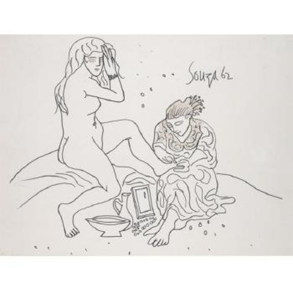 Bathsheba At Her Bath by Francis Newton Souza