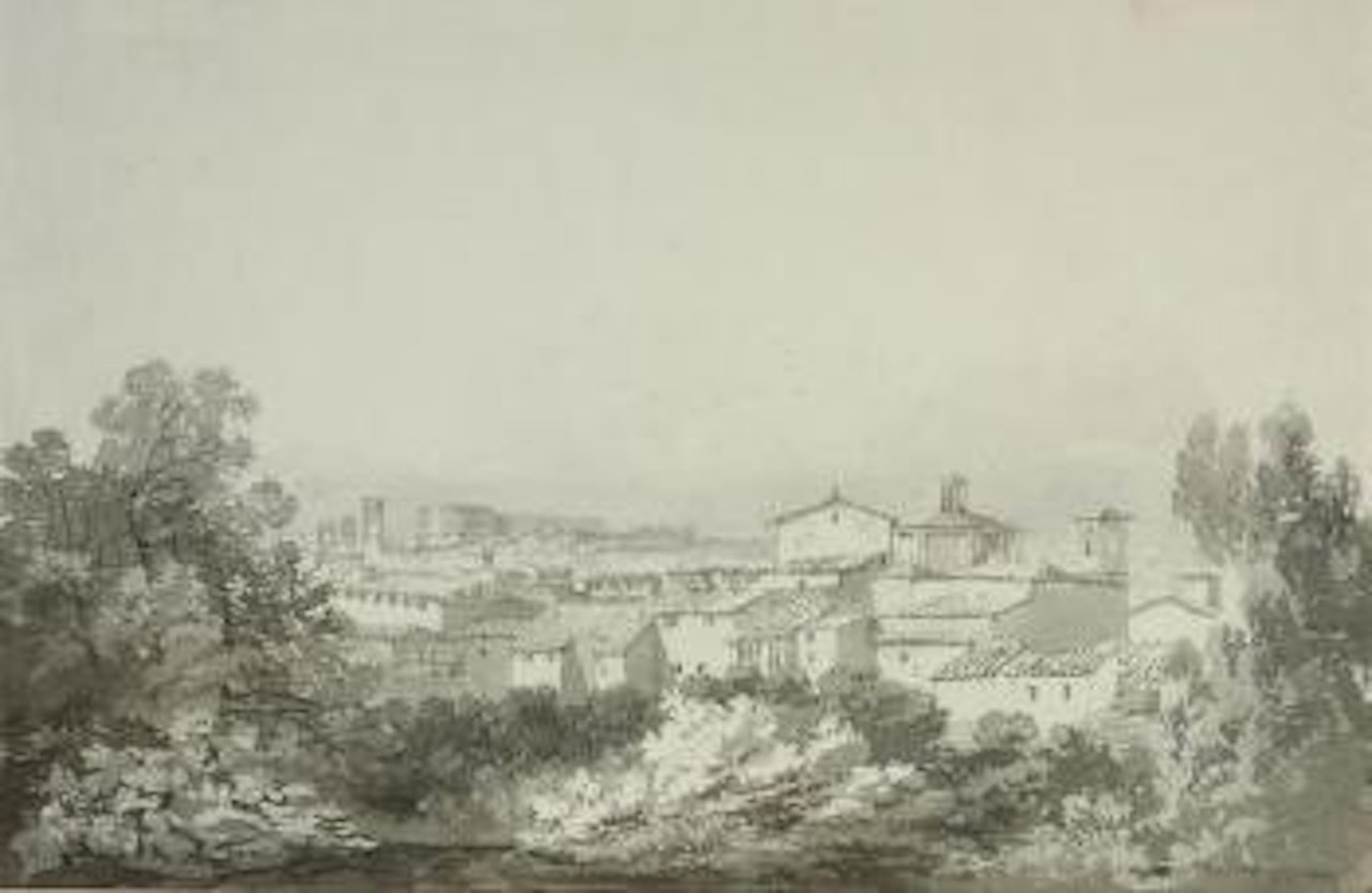 View from the Corsini Gardens, Rome by Thomas Girtin by Joseph Mallord William Turner