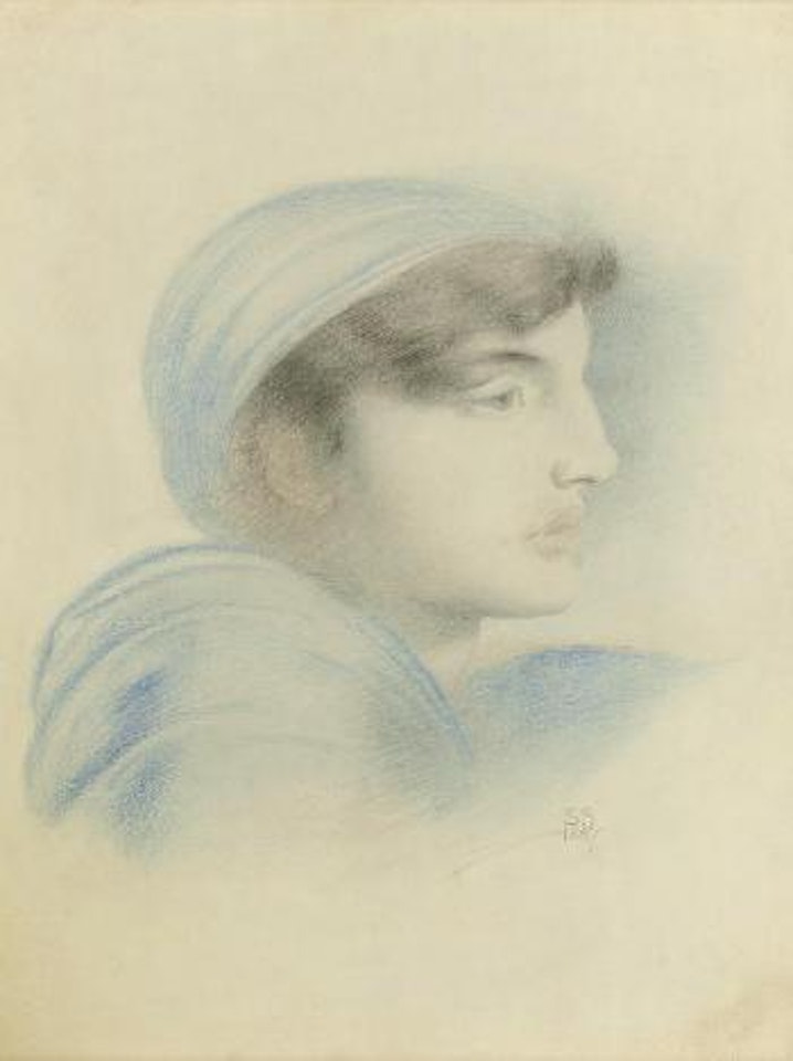 Figure study in profile by Simeon Solomon